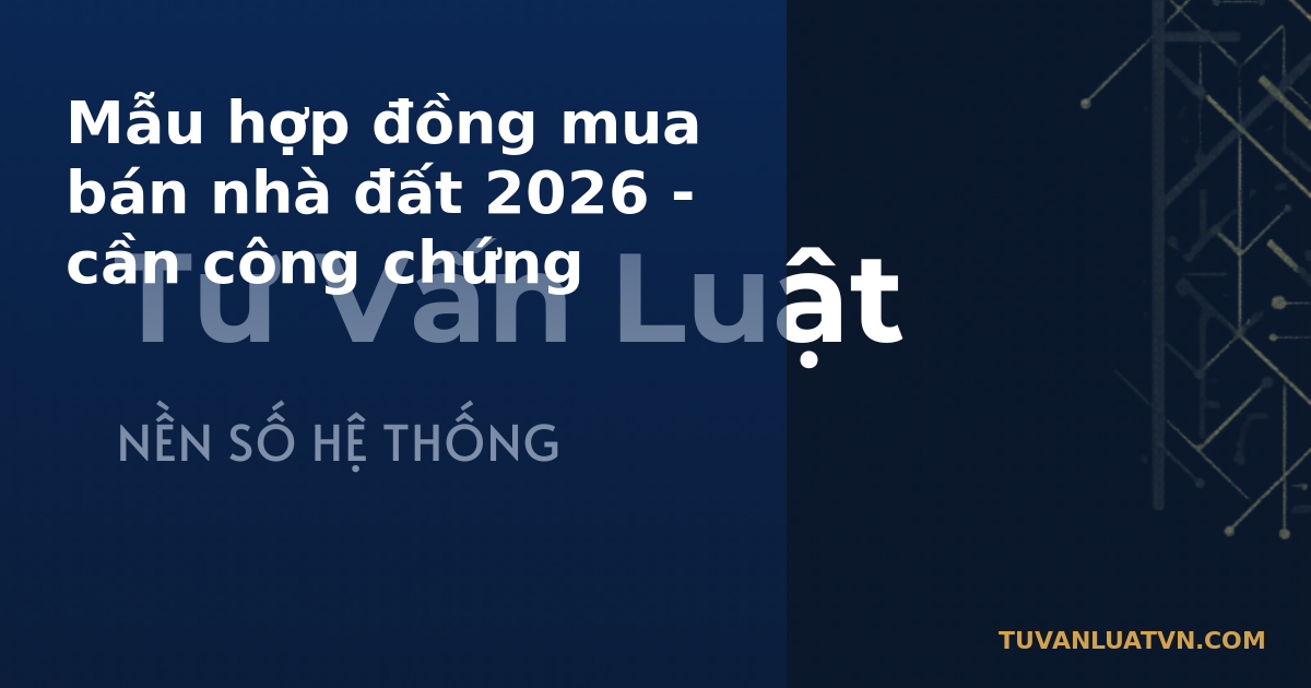 Mẫu hợp đồng mua bán nhà đất 2026 - cần công chứng