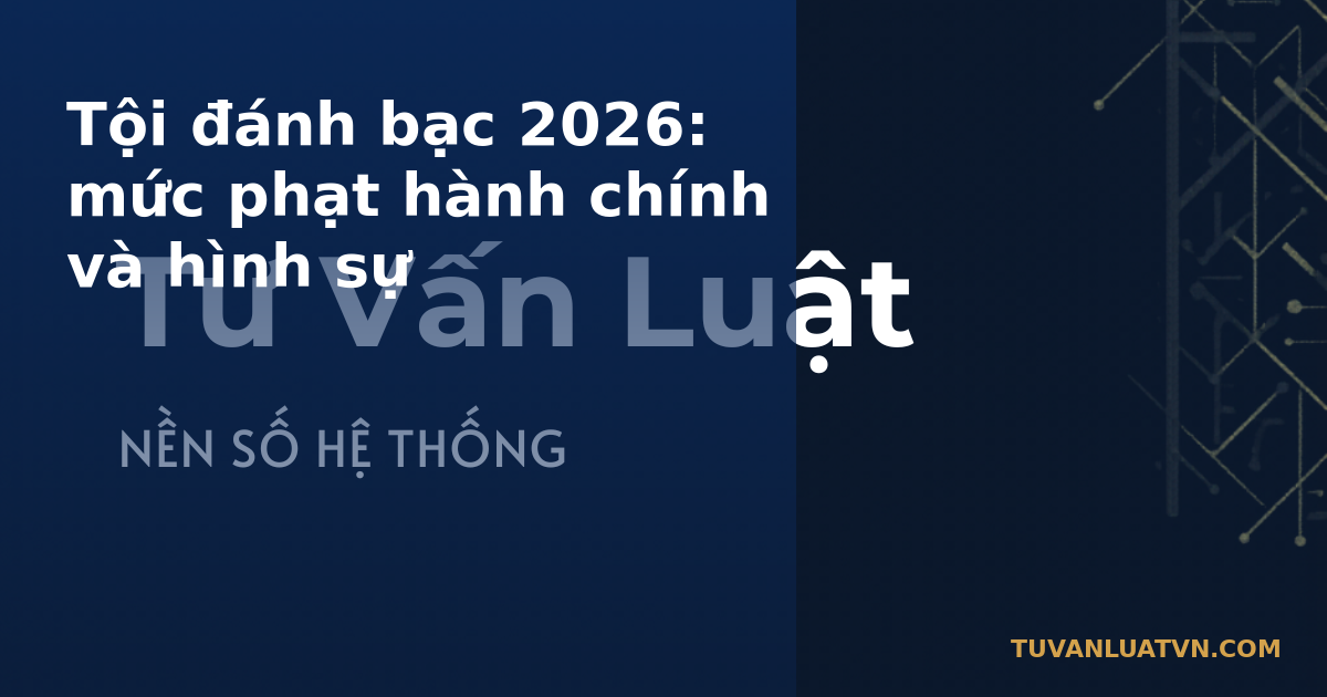 Tội đánh bạc 2026: mức phạt hành chính và hình sự