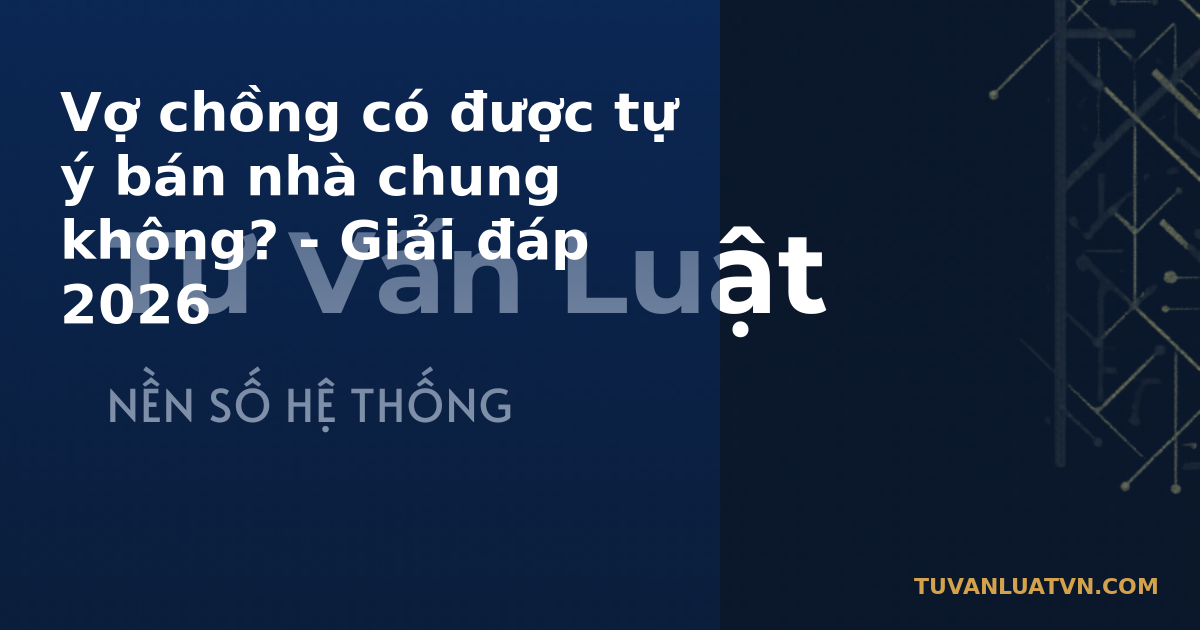 Vợ chồng có được tự ý bán nhà chung không? - Giải đáp 2026